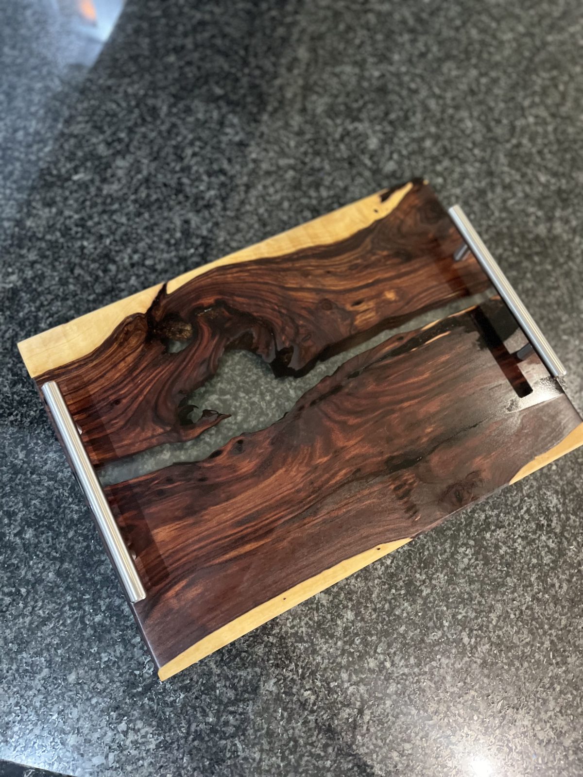 Tamboti Wood Serving Tray - Clear - Image 4