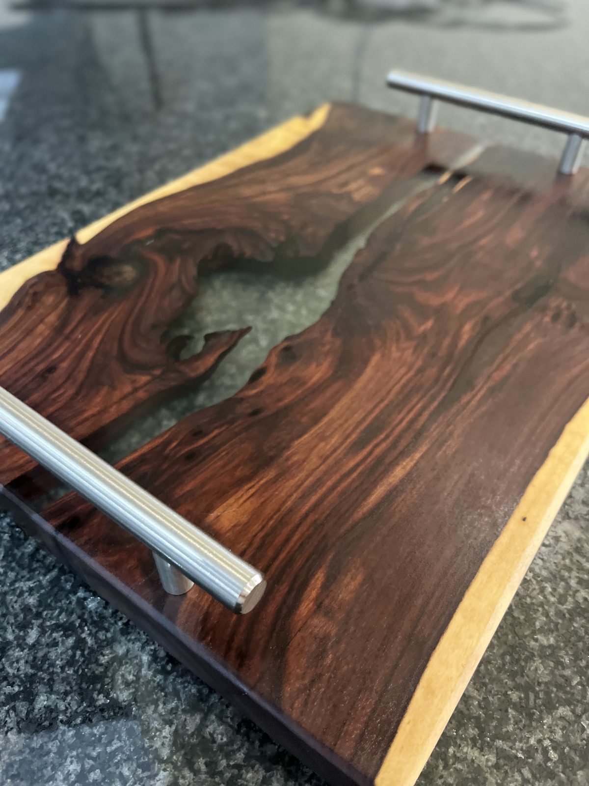 Tamboti Wood Serving Tray - Clear - Image 3