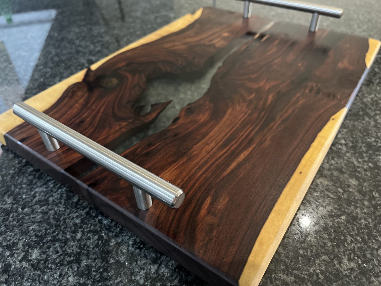 Tamboti Wood Serving Tray - Clear