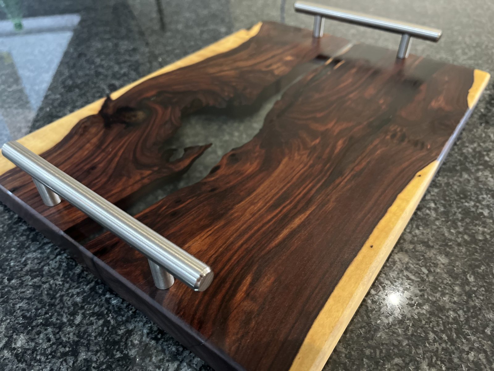 Tamboti Wood Serving Tray - Clear - Image 5